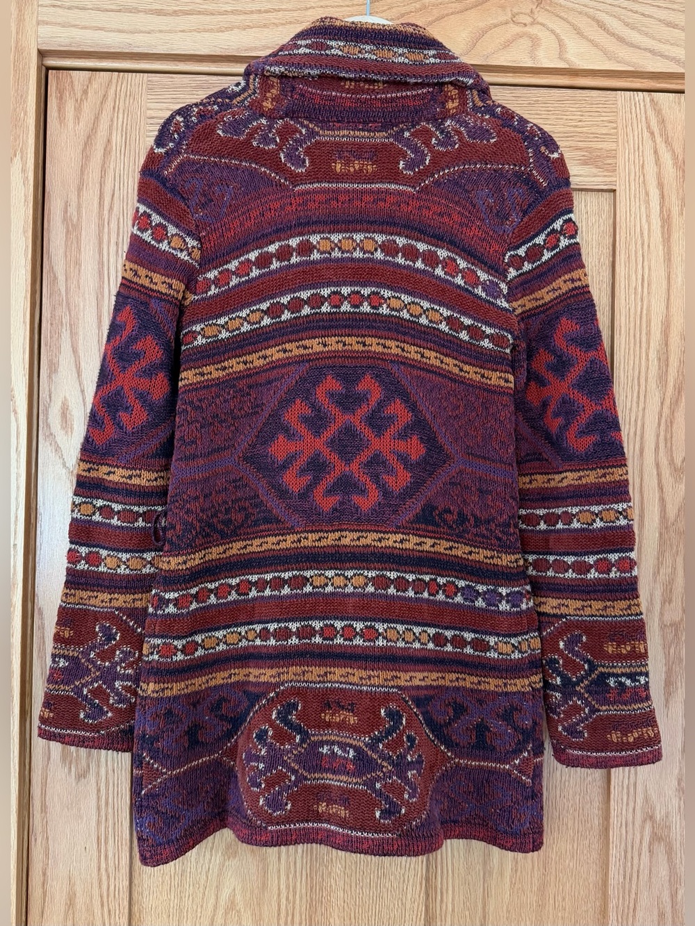 Vintage Ralph Lauren Shawl Collar Southwestern Cardigan Sweater - M 💜❤️🧡 - Picture 5 of 11